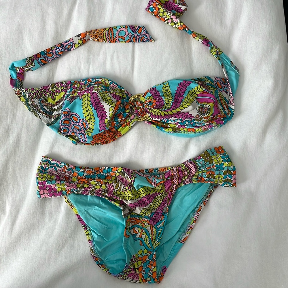 Trina Turk Bandeau Bikini - size 6 - like new!
